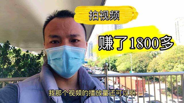 深圳疫情期间拍视频赚了1800元,虽然不多但总比没有好,深圳加油!