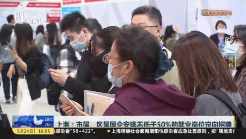 上海：市属、区属国企安排不低于50%的就业岗位定向招聘