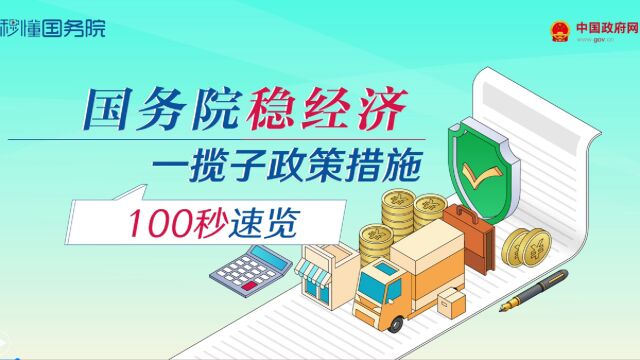 秒懂国务院 | 国务院稳经济一揽子政策措施,100秒速览