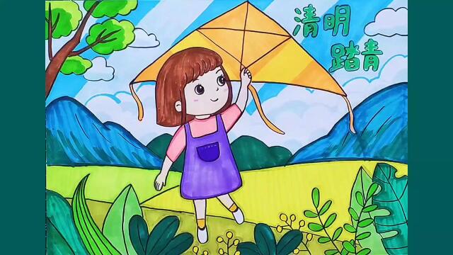 简笔画:清明节主题画