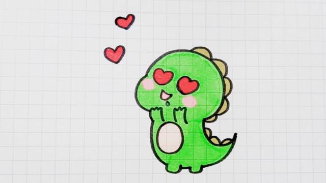 简笔画 可爱的小恐龙_腾讯视频