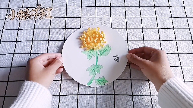 毛线制作菊花贴画图片