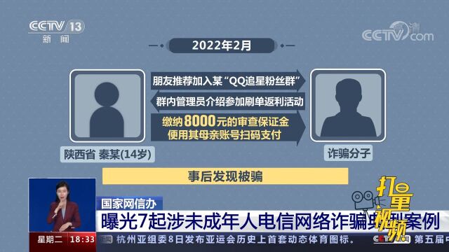 国家网信办:曝光7起涉未成年人电信网络诈骗典型案例