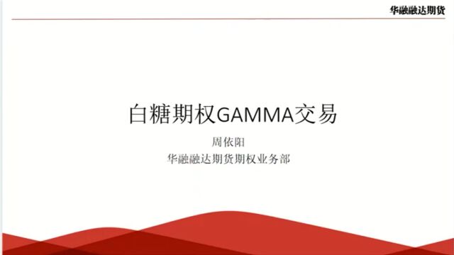 白糖期权GAMMA交易