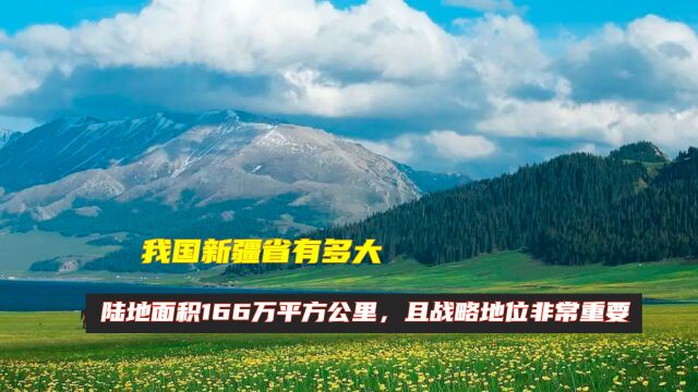 我国新疆省有多大?陆地面积166万平方公里,且战略地位非常重要