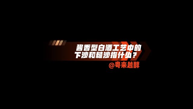 酱香型白酒工艺中的“下沙”和“糙沙”分别指什么?