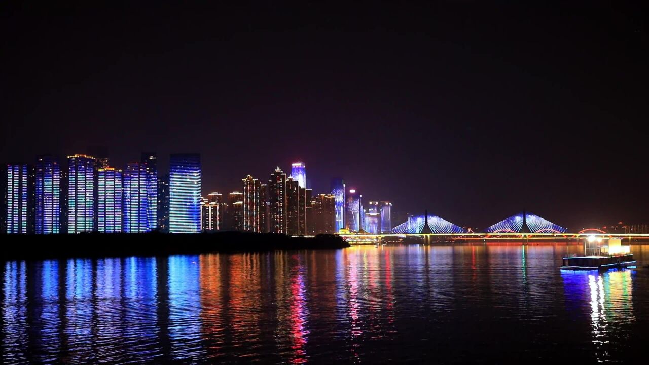 长沙湘江风光带夜景图片