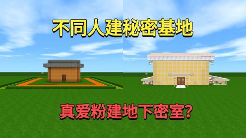 迷你世界：不同人建秘密基地！黑粉用岩浆防盗，真爱粉建地下密室