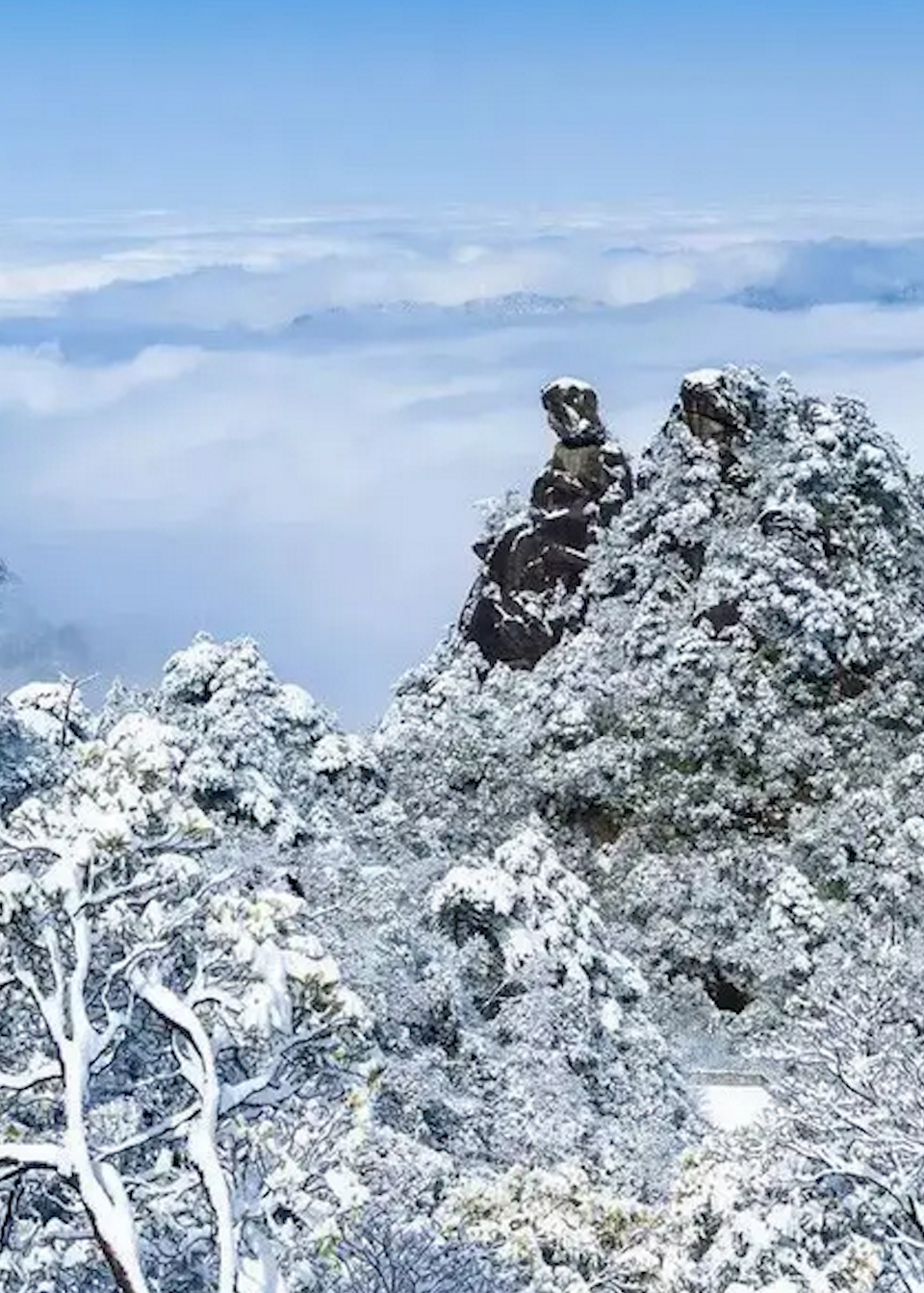 上饶三清山雪景图片