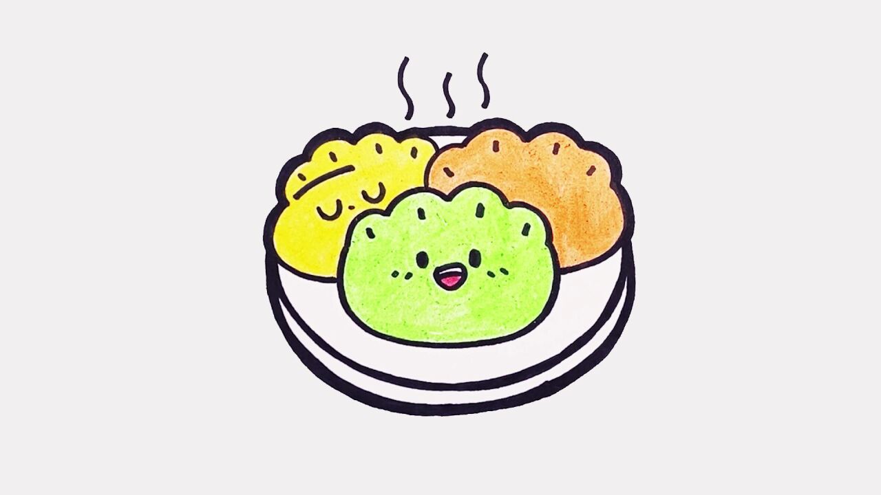 儿歌多多儿童简笔画,水饺,冬至节气来和宝宝画简笔画