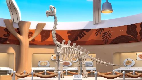 JOJO参观恐龙博物馆，见识了智能机器甲龙，腕龙化石，了解了它们的习性