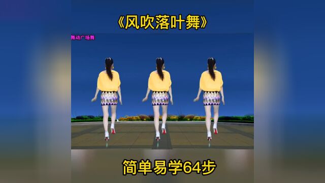 广场舞《风吹落叶舞》64步背面演示 广场舞 舞蹈 上热门