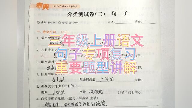 三上语文句子专项重点讲解