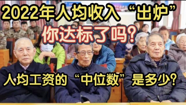 2022年人均收入“出炉”,工资收入“中位数”是多少?你及格了吗