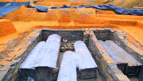 江西古墓中发现6口棺材，墓主为1个大人5小孩，两个小孩营养不良