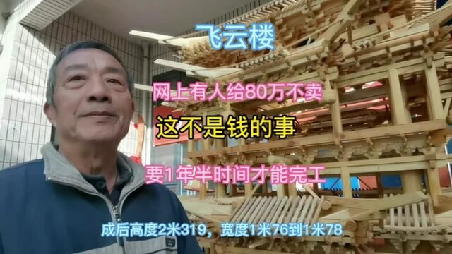 山西运城农民复制出飞云楼大模型,有人出价80万,不卖 #传统工艺 #匠人匠心