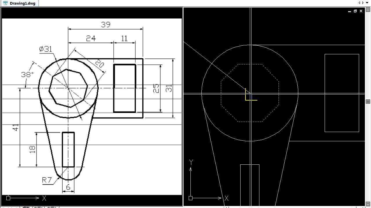 cad基础绘图,cad2d平面图制作方法,圆相与多边形的绘制方法cad3-8