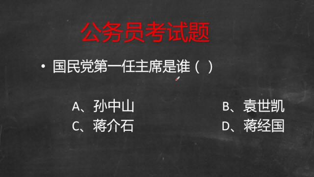 国民党第一任主席是谁?