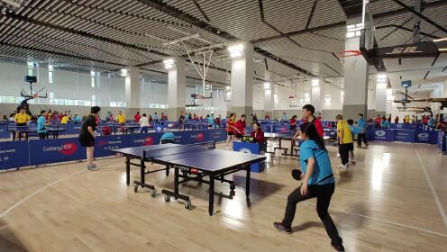 20230429张大弓詹逸思vs卢烔王童姝（不传），清华大学第十二届校友乒乓球赛。