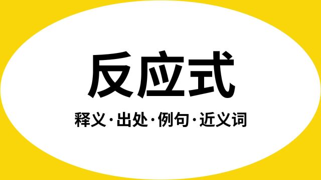 “反应式”是什么意思?