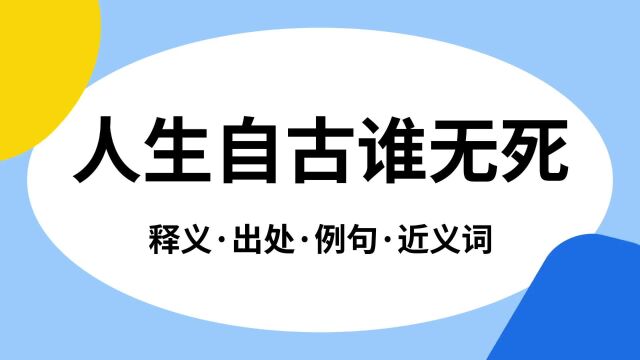 “人生自古谁无死”是什么意思?