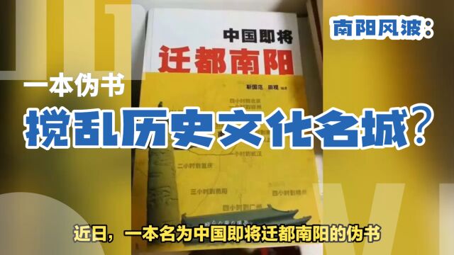 南阳风波:一本伪书搅乱历史文化名城?