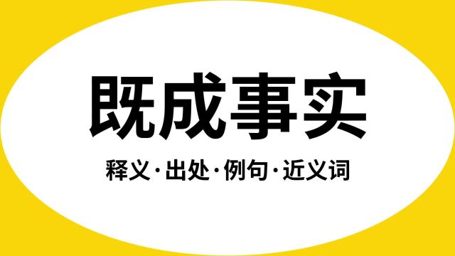 “既成事实”是什么意思?