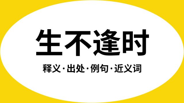 “生不逢时”是什么意思?