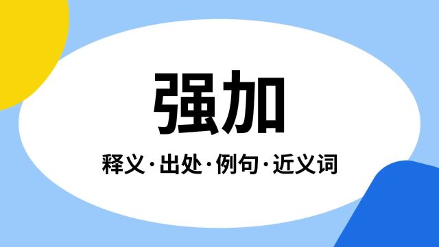 “强加”是什么意思?