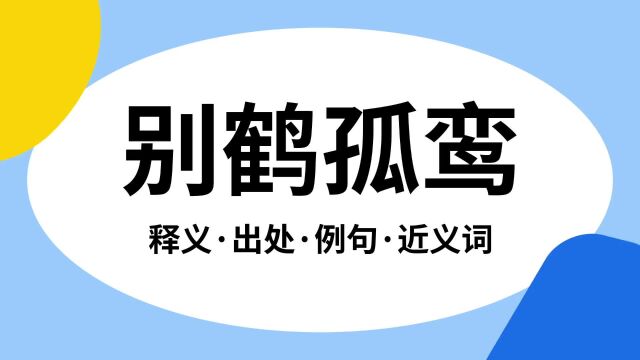 “别鹤孤鸾”是什么意思?