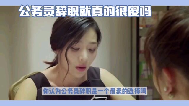 你认为公务员辞职是一个愚蠢的选择吗?