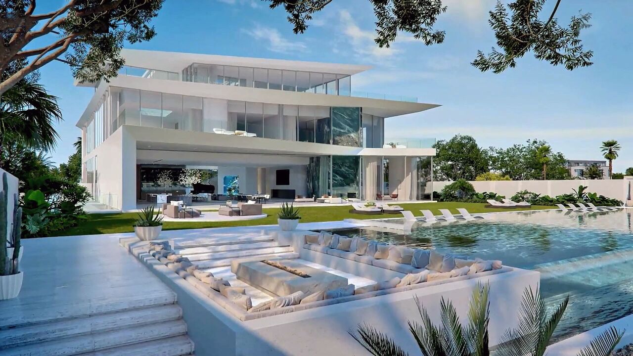 迪拜超级别墅设计案例,高端轻奢风室内设计,国际顶流别墅设计