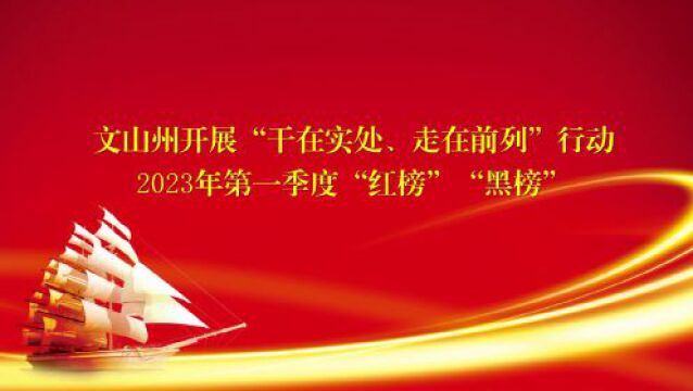 文山州开展“干在实处、走在前列”行动2023年第一季度“红榜”“黑榜”