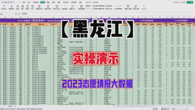 2023黑龙江志愿填报专家版数据,包含黑龙江高考志愿填报的所有数据 #高考倒计时 #2023高考季