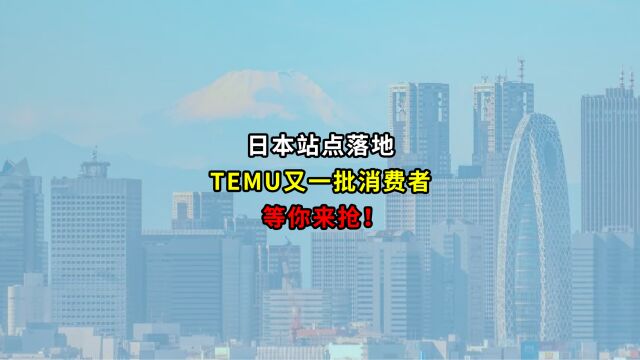 日本站点落地,TEMU又一批消费者等你来抢!