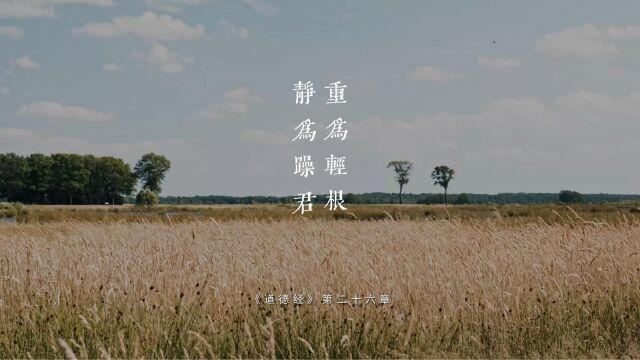 老子《道德经》第二十六章“重为轻根,静为躁君”身体是本钱遇事要冷静