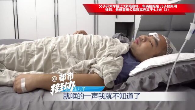 父子开大车撞上3米限高杆,车辆撞报废 儿子快失明,律师:最低等级公路限高应高于4.5米(2)