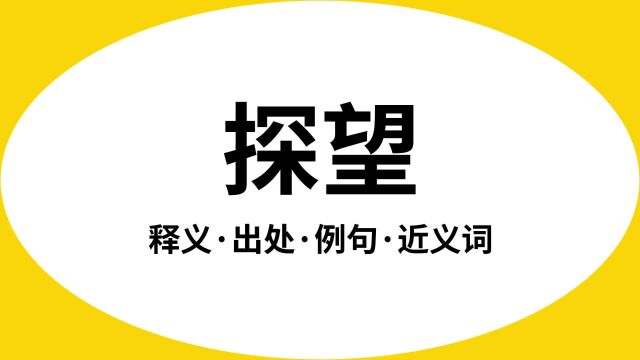 “探望”是什么意思?