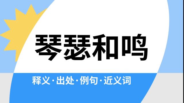 “琴瑟和鸣”是什么意思?