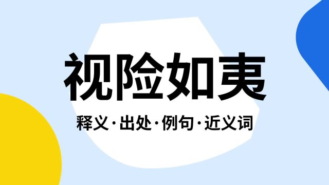 “视险如夷”是什么意思?