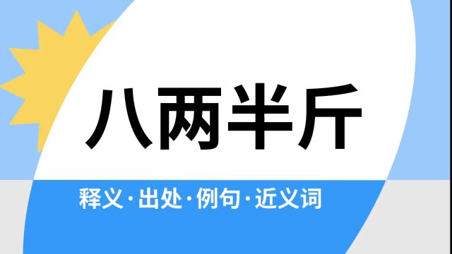 “八两半斤”是什么意思?