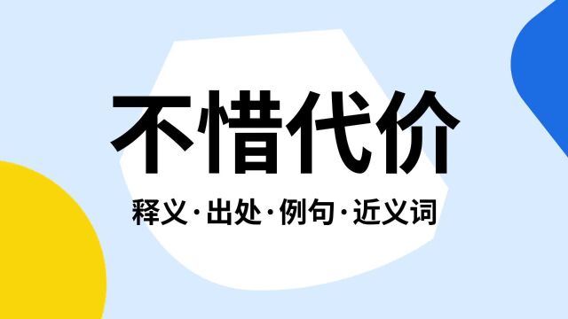 “不惜代价”是什么意思?