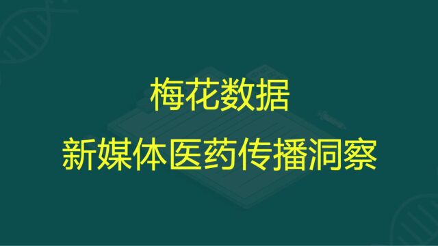 梅花数据:新媒体医药传播洞察