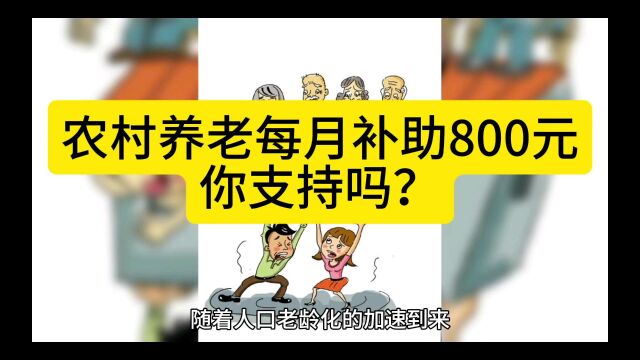 农村养老每月䃼助800元你支持吗?