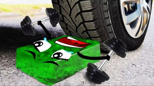 解压动画：小绿方块快被轮胎压扁了，真着急！要如何帮帮它呢？