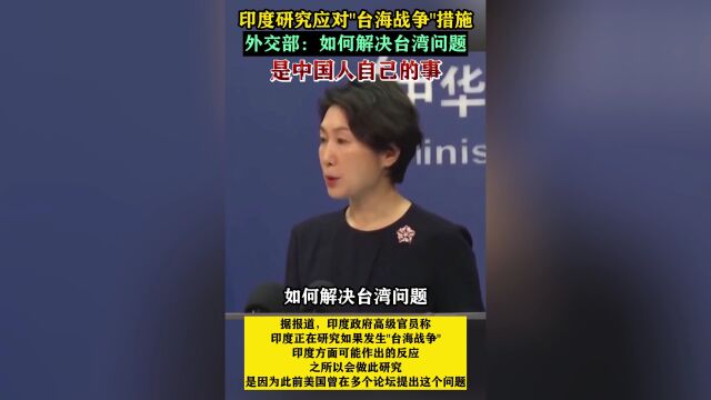 外交部:如何解决台湾问题 是中国人自己的事