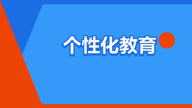 “个性化教育”是什么意思?