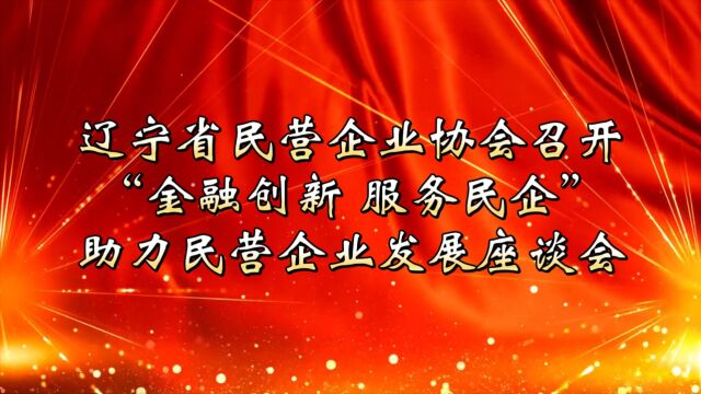 辽宁省民营企业协会召开“金融创新 服务民企”助力民营企业发展座谈会