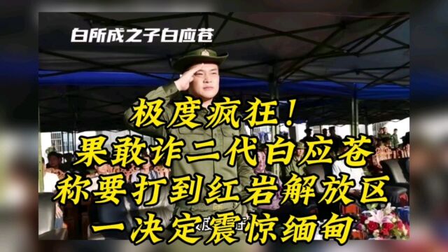 极度疯狂!果敢诈二代白应苍称要打到红岩解放区,一决定震惊缅甸