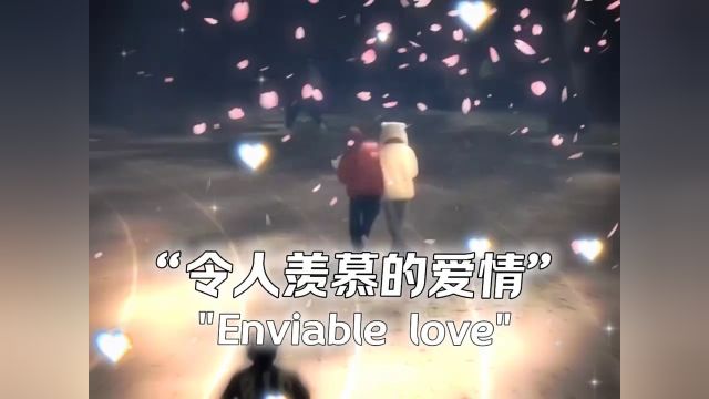 “令人羡慕的爱情Enviable love.